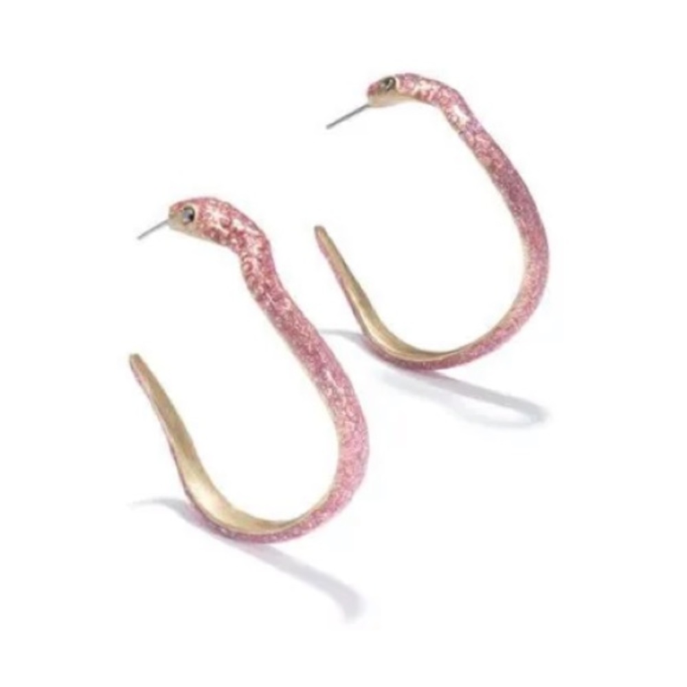 NWT RACHEL Rachel Roy Snake Hoop Earrings